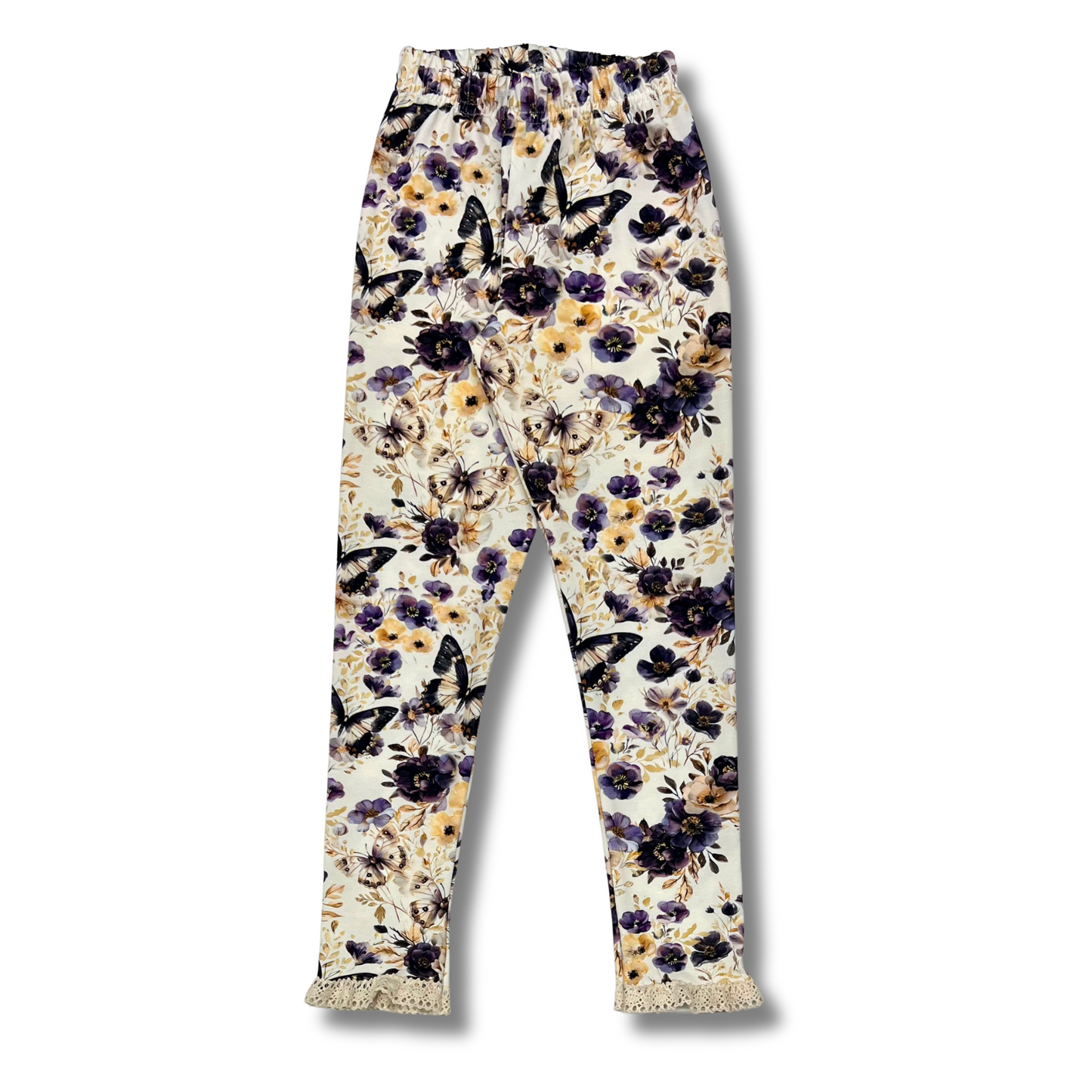 Fioletowe Motylki Legginsy