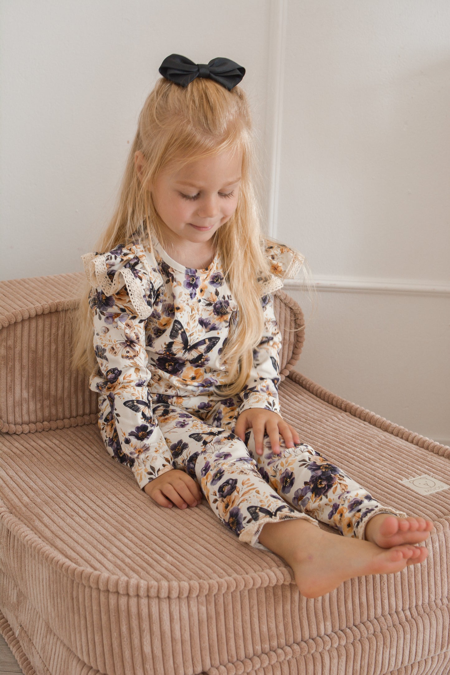 Fioletowe Motylki Legginsy
