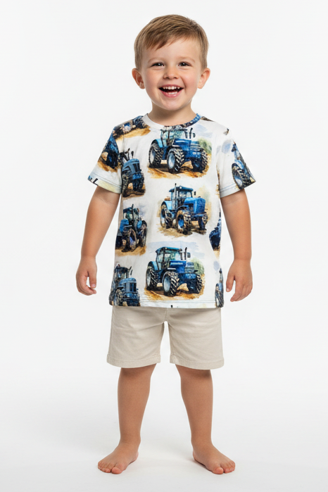 T-shirt Traktor Niebieski