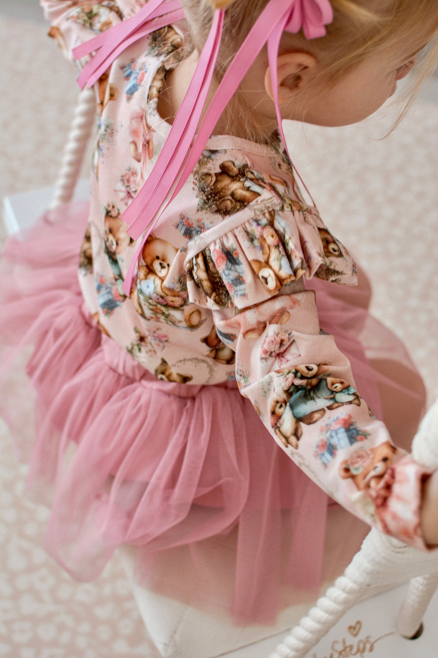 PUDROWA spódniczka tiul