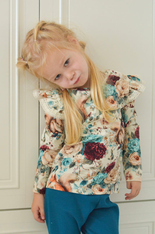 Bluzka Wiewiórki w Kwiatach