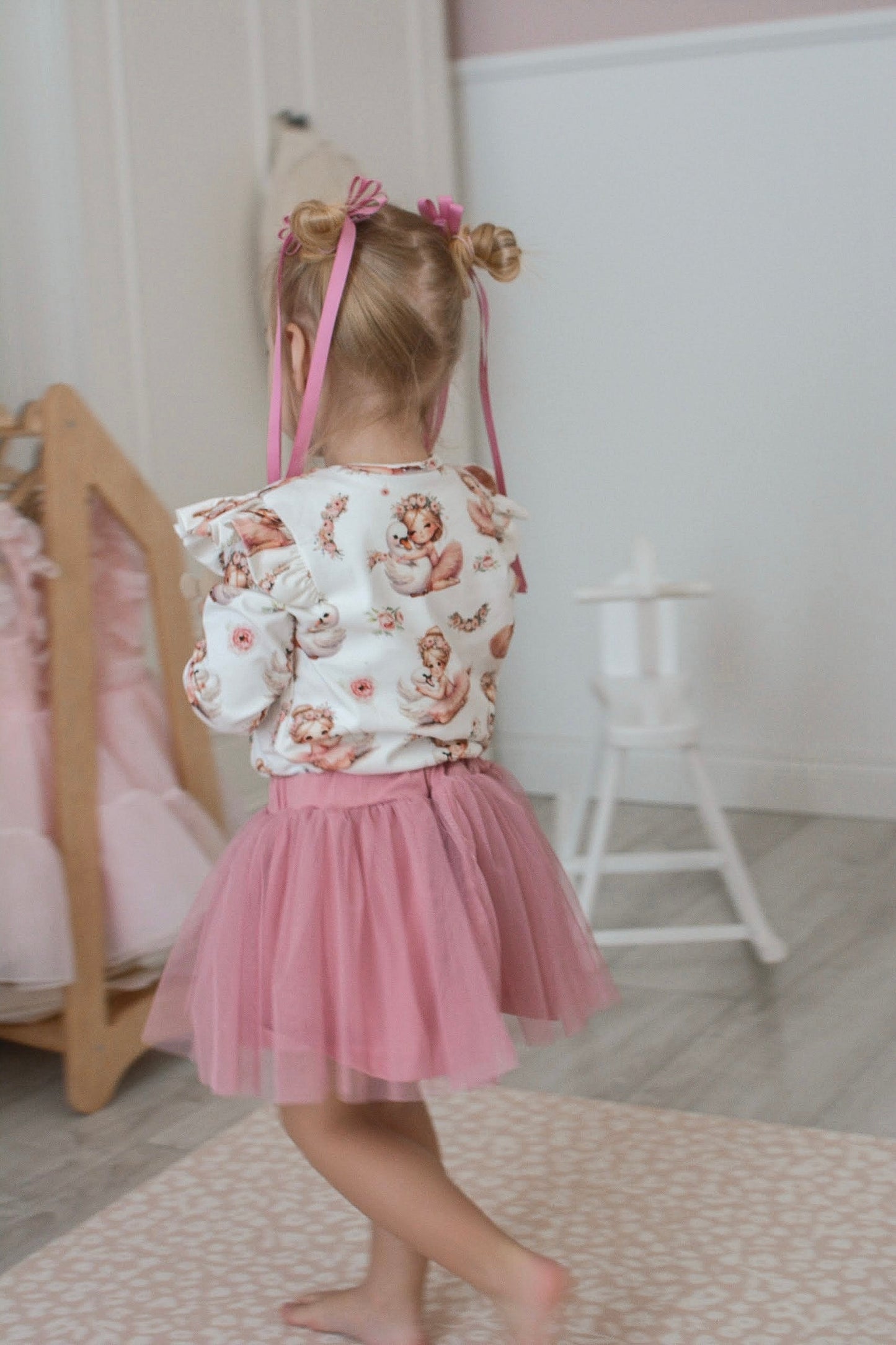 PUDROWA spódniczka tiul