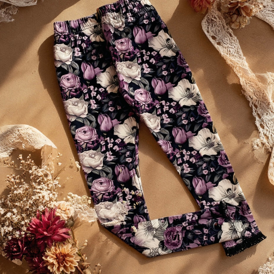 Fioletowa Peonia Legginsy